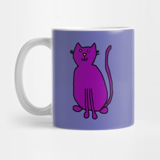 Purple Cat Minimal Line Drawing Mug